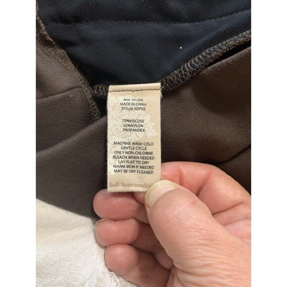 Soft Surroundings Womens Career Knit Pants Sz 2X Brown Pull On High Rise Capsule - Picture 8 of 8